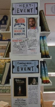 Booka event posters, including 'the magic of numbers'
