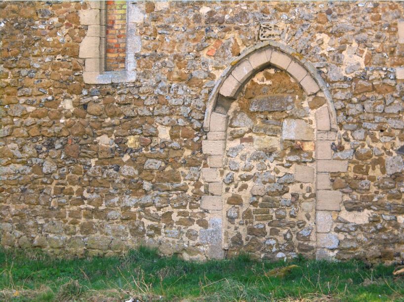 Bricked up north door at Ely