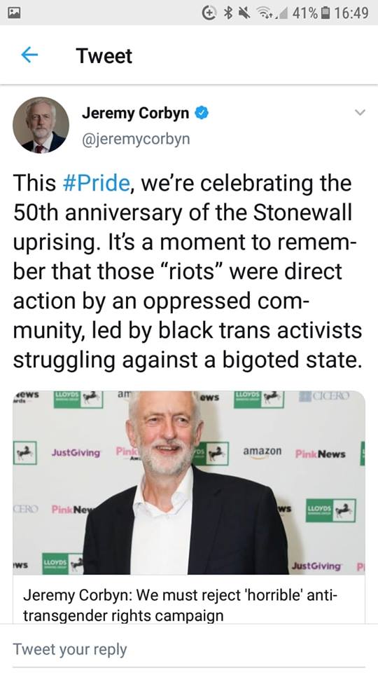 jeremy corbyn on Pride
