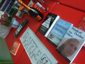 Raffle prizes: Wine, beer, flowers, books and a huge sack of lentils