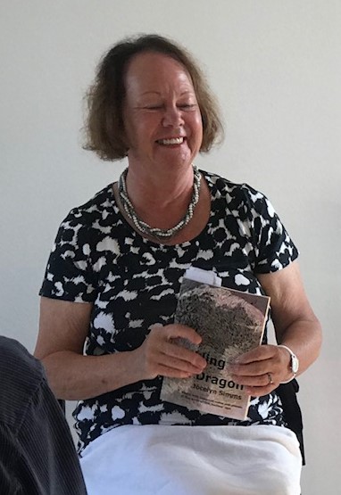 Author Jocelyn Simms presents Tickling the Dragon in the mairie (Town Hall)