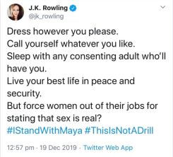 J K Rowling's infamous 'sex is real' tweet