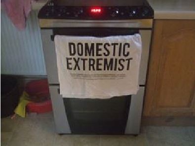 Domestic extremist tea towel