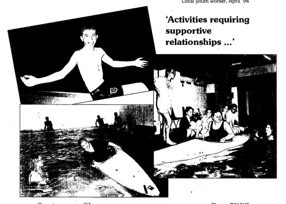 Images of activitiees. 'Activities requiring spportive relationships.'..'