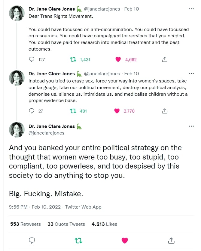 Twitter thread by Jane Clare Jones