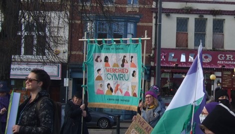 Newport banners: Merched Cymru