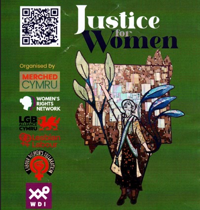 Justice for Women leaflet for Newport event