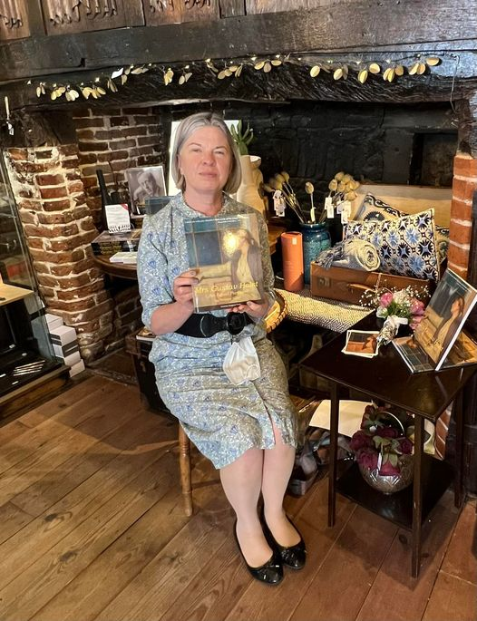 Philippa Tudor at Thaxted, signing copies of her 'Mrs Gustav Holst: an equal partner?