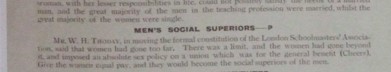 The leaflet claims that women had 'gone too far'