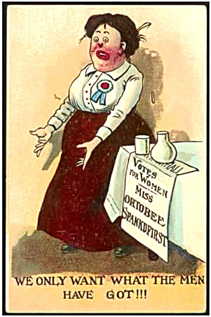 Cartoon of woman called 'spankfirst'