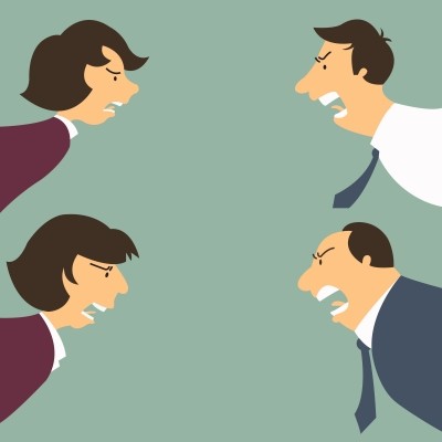 Cartoon heads shouting