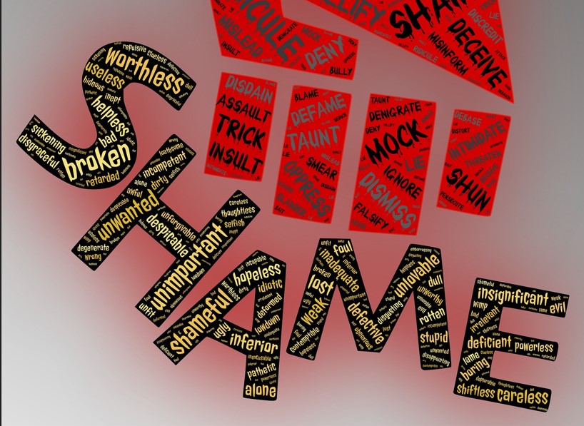 word collage: shame