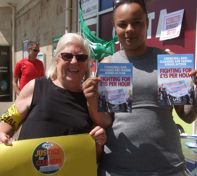 Churchill cleaners at Hastings Station 'fighting for £15 per hour'