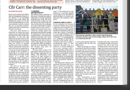 Hastings Independent Article: CllrCarr@ the dissenting party