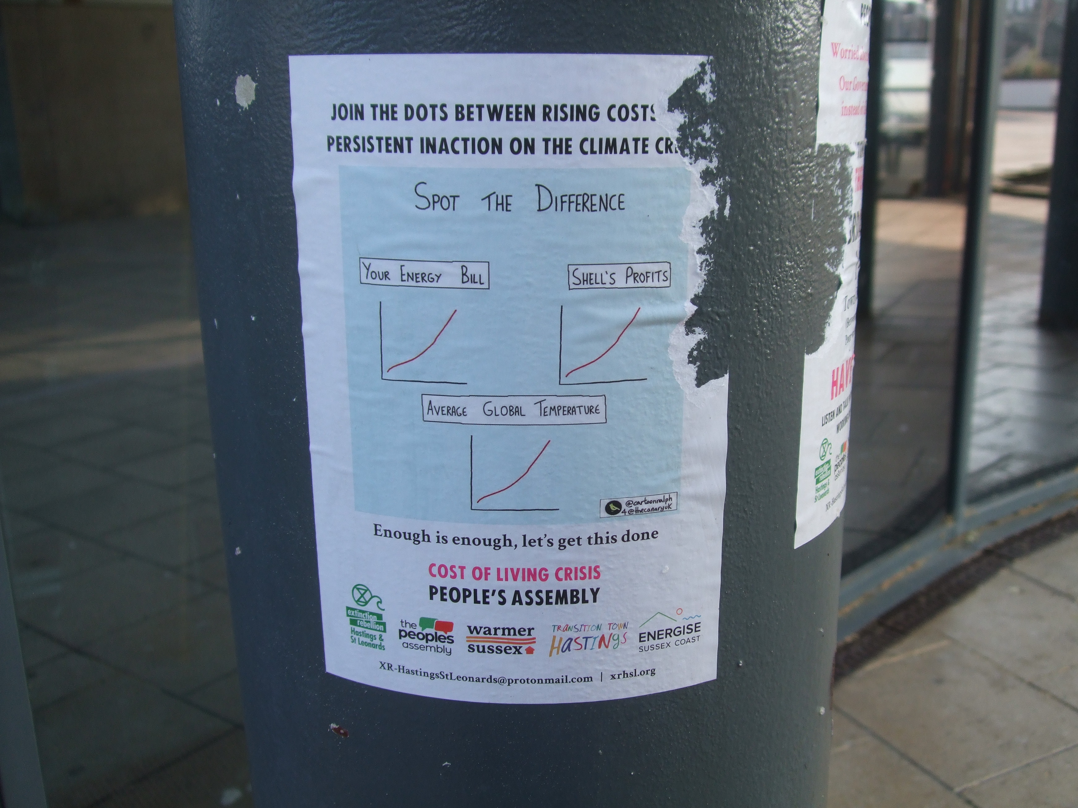 People's Assembly flyer about energy bills and climate crisis