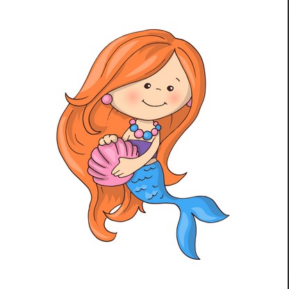 "cute" cartoon mermaid