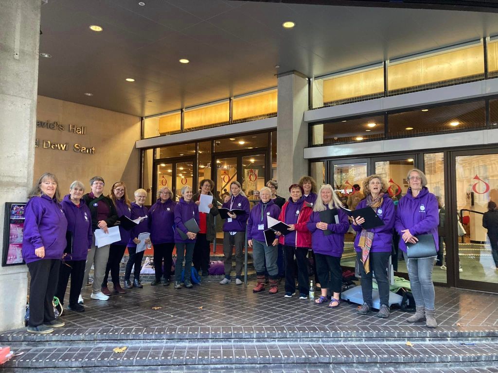 St David's Hall entrace - the choir