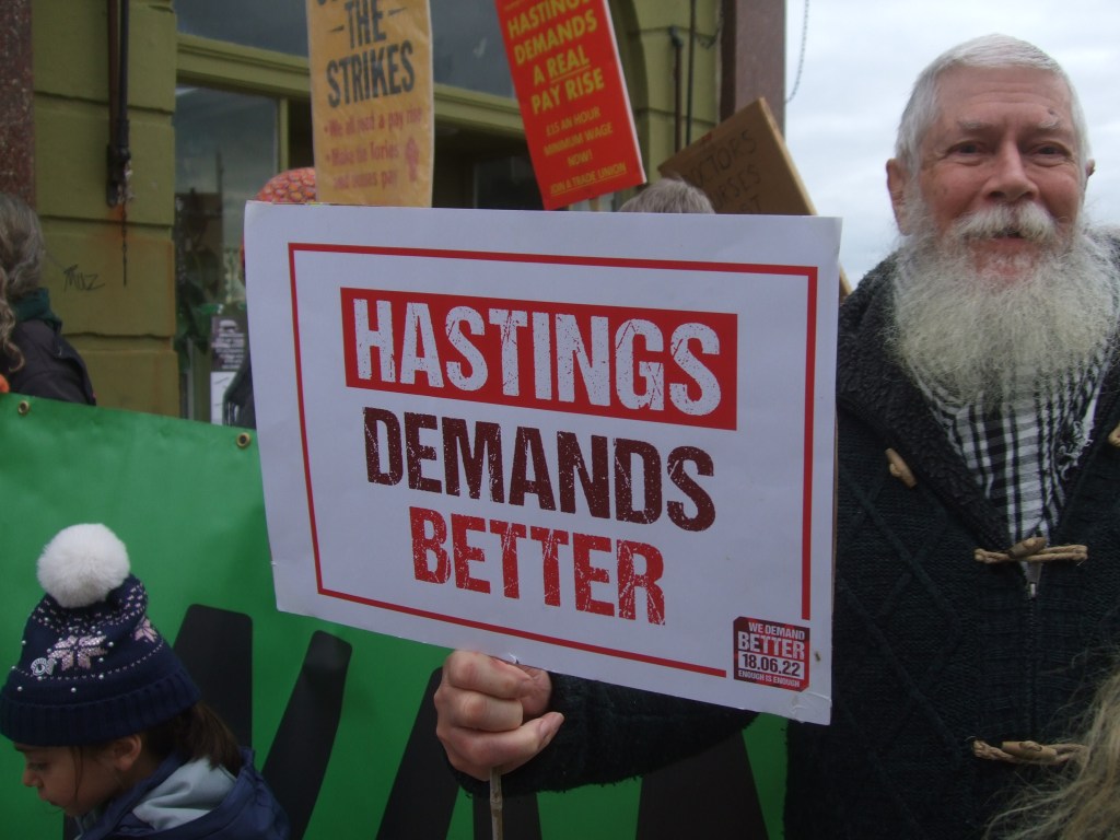 #HastingsDemandsBetter placard