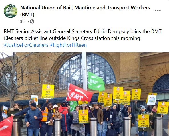 RMT cleaners Kings Cross