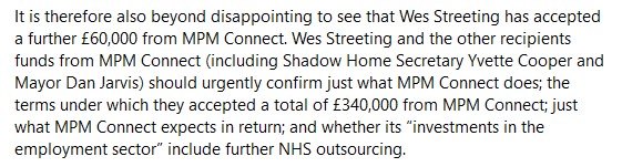 Except from SHA statement