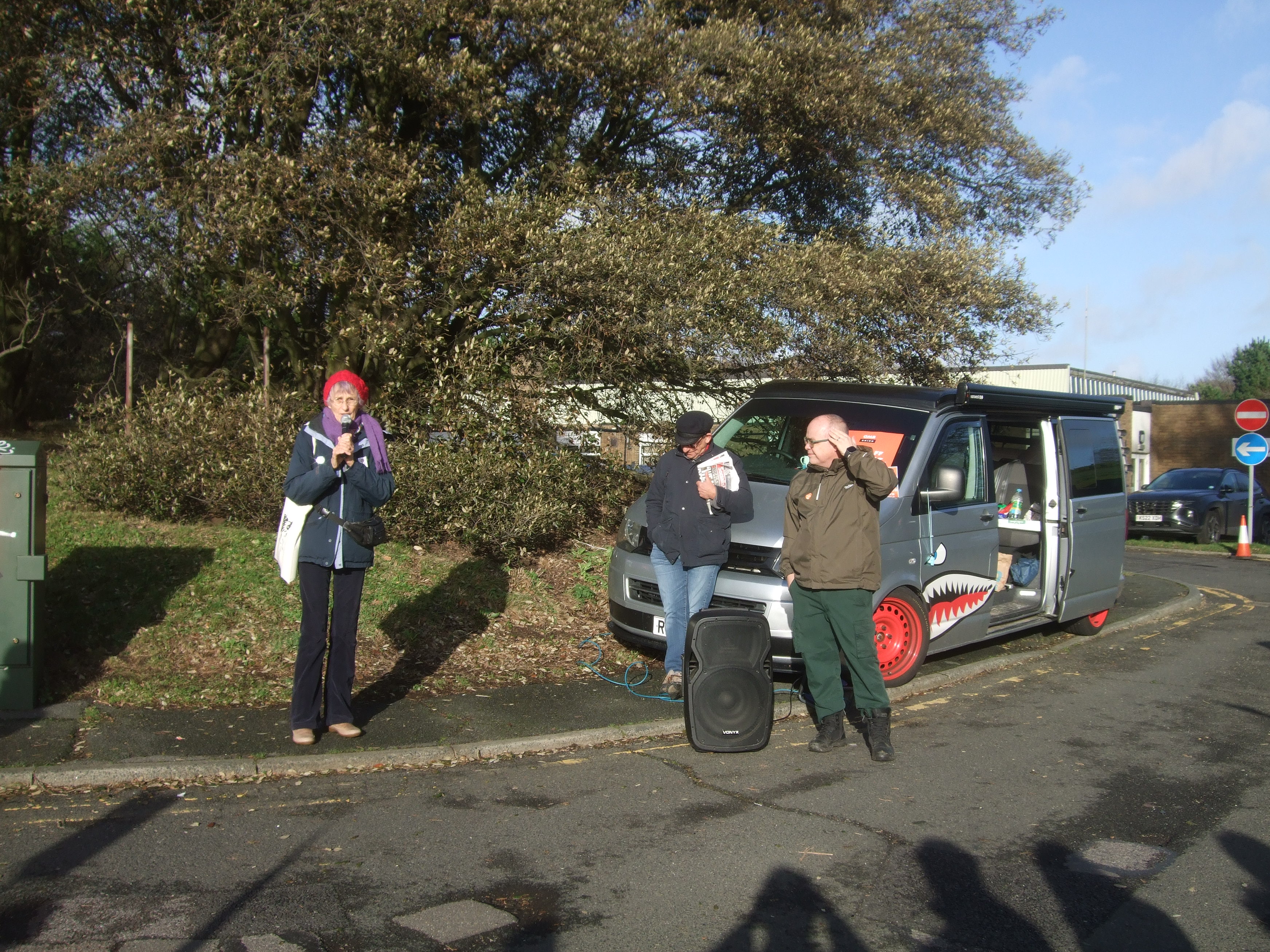 XR activist talking about the #CostOfLivingCrisis