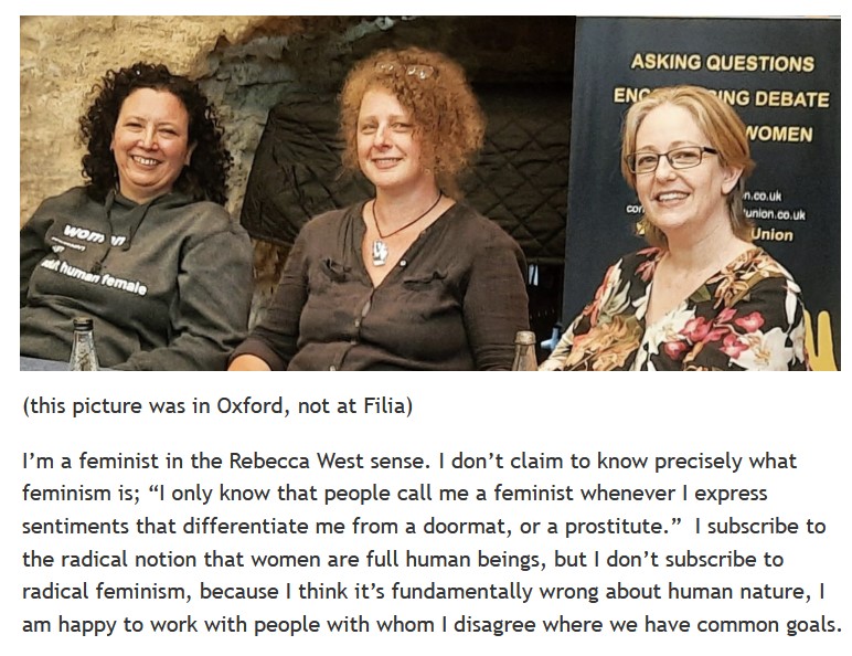 Snip from Maya Forstater's blog