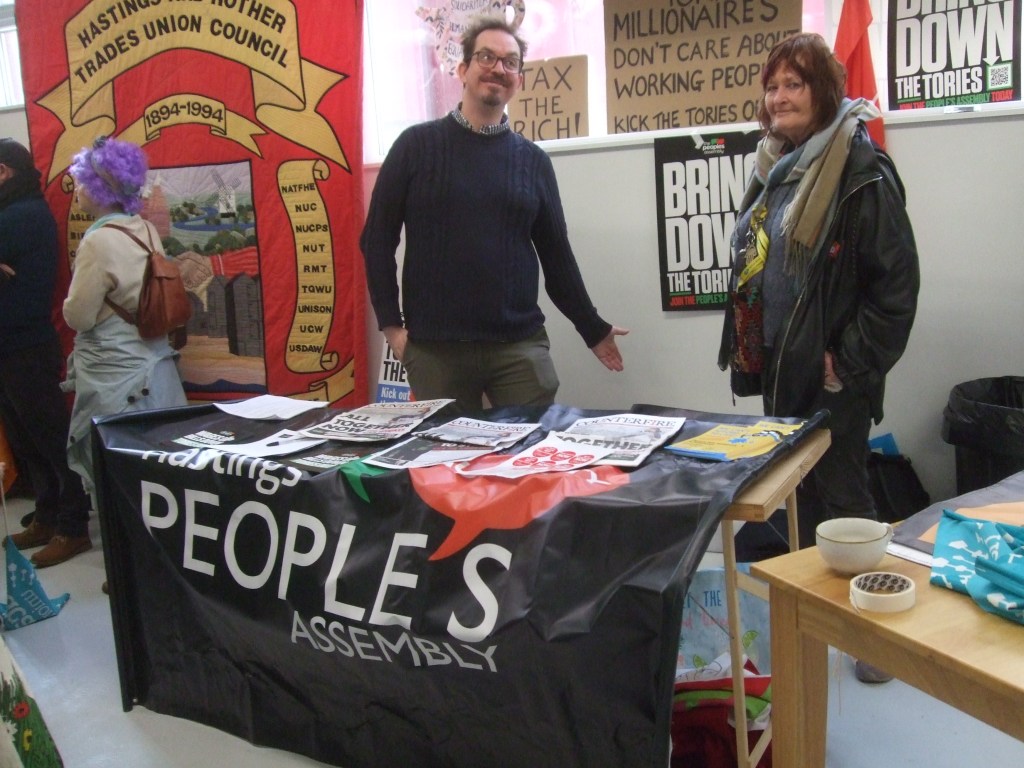 Peoples assembly stall at NEU rally