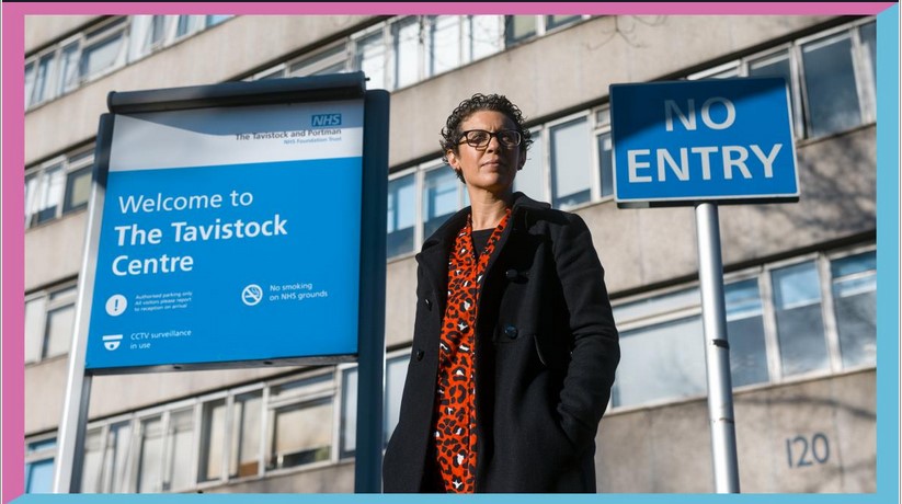 Hannah Barnes outside the Tavistock Centre