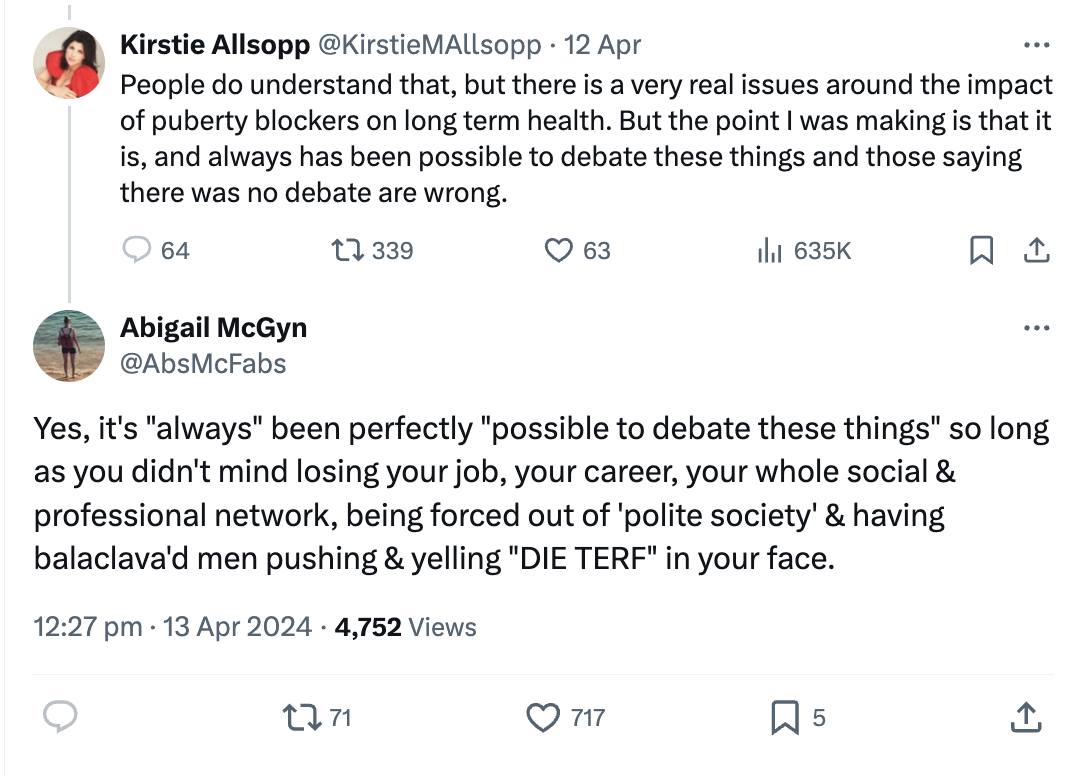 Kirstie Alsopop on no debate