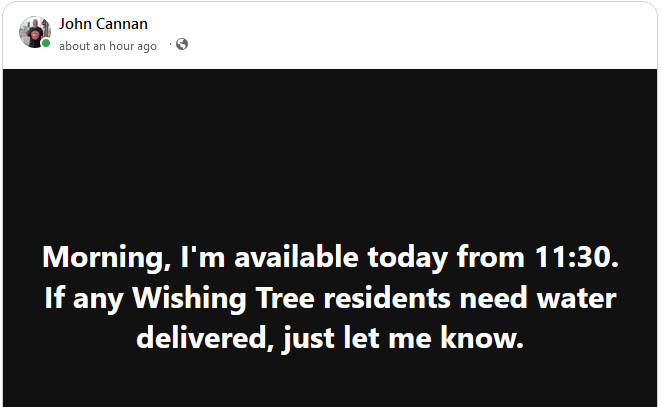 Facebook update by a borough councillor