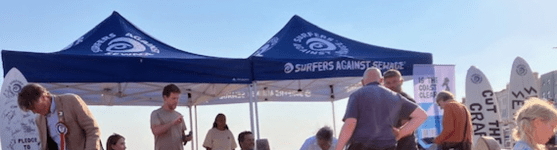 ?Serufers against sewage on the beach