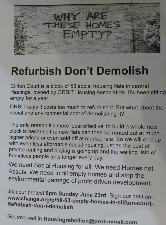 Housing Rebellion leaflet - 'refurbish don't demolish'