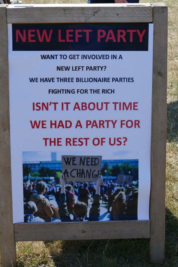 new left party stall sign