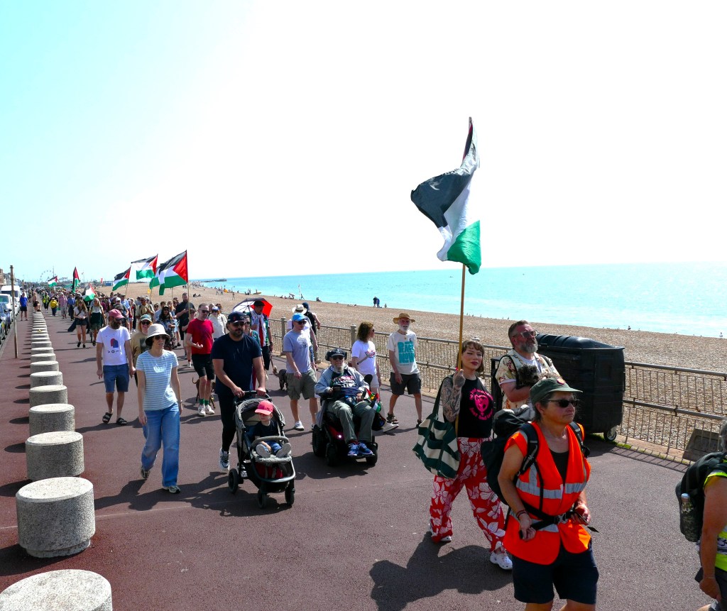 Walking along Hastings seafront