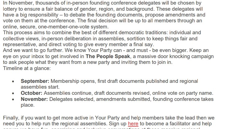 The official plan email