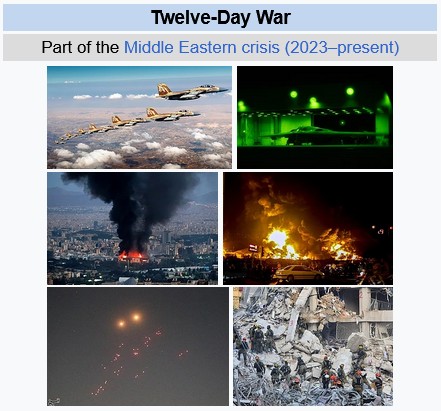Wikipedia images of bombings in Israel's '12 day war' on Iran