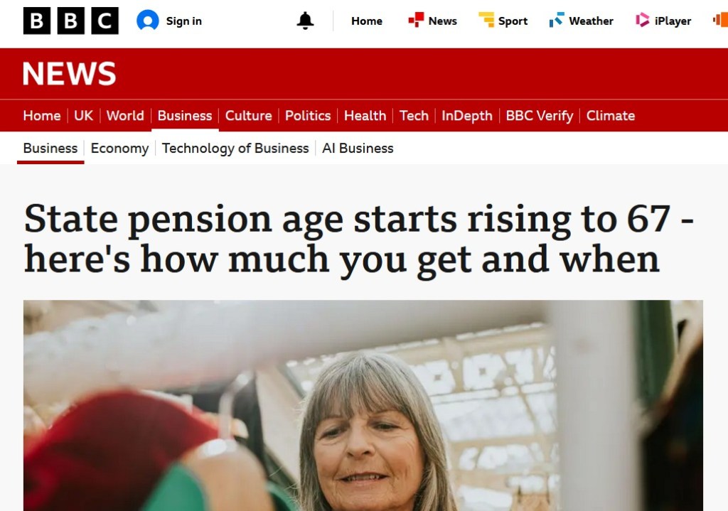 BBC State pension age starts rising to 67