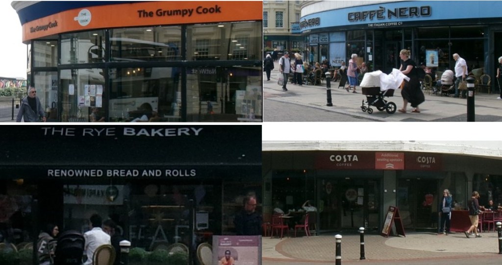 Four town centre cafes