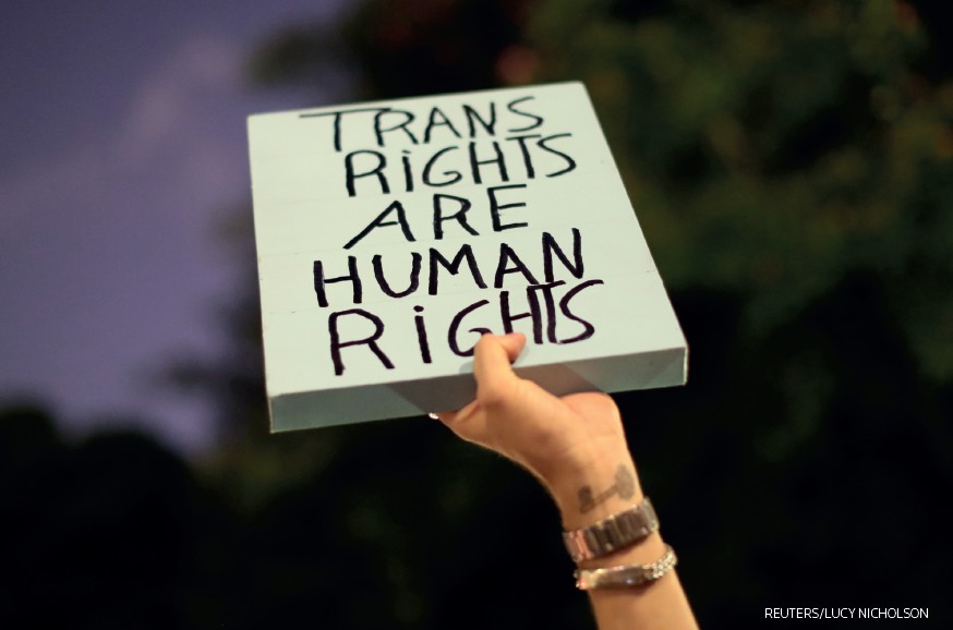 Denton's Report cover clip: trans rights are human rights