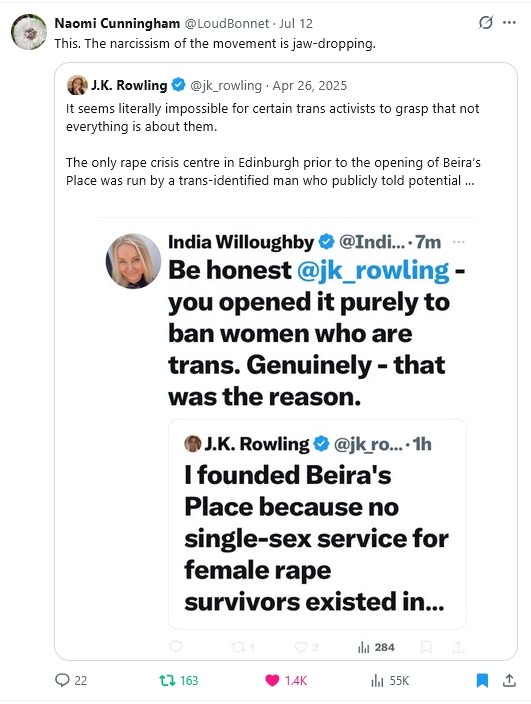 India Willoughby v jkrowling on single-sex serv ices
