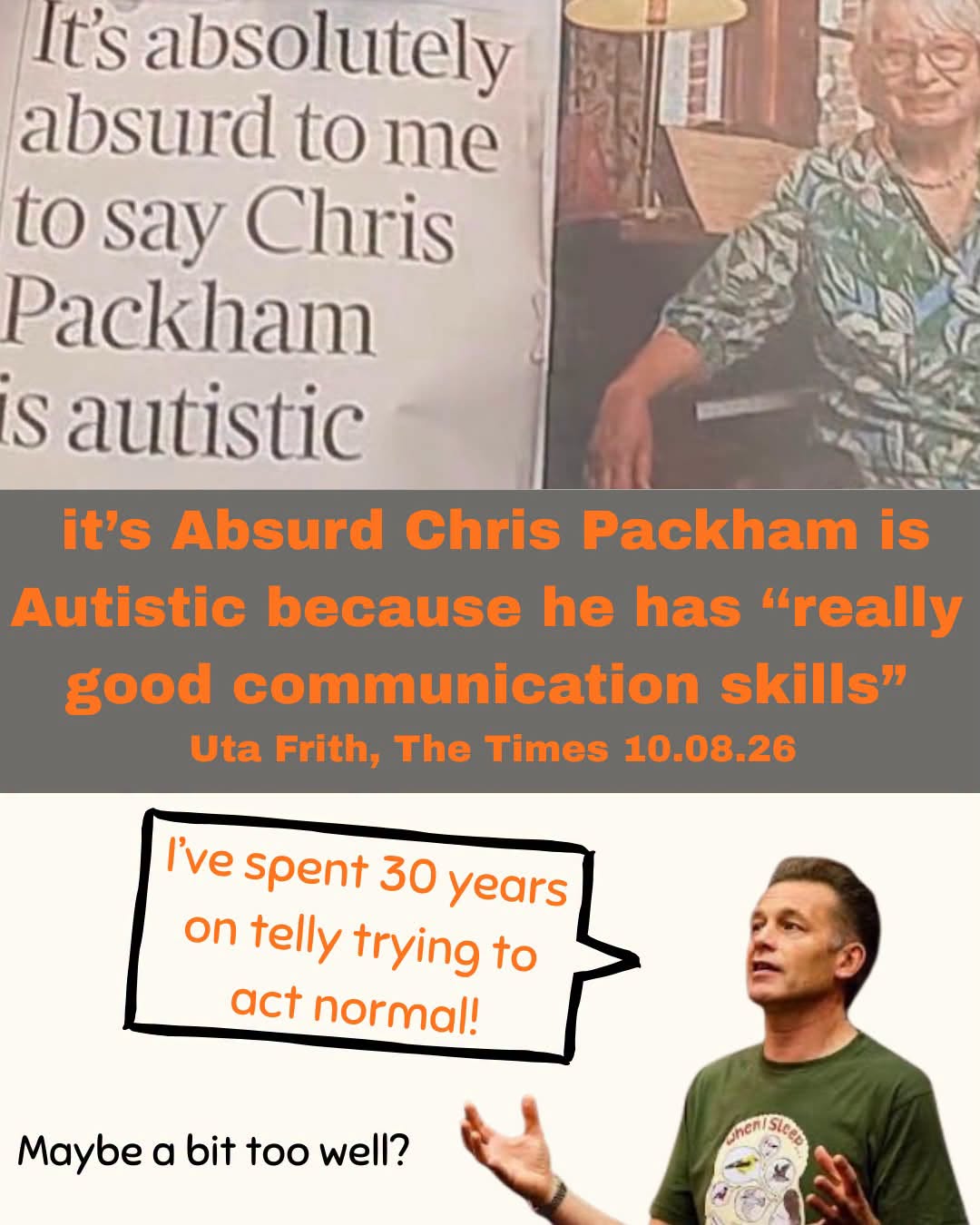 Times article about so-called expert who doesn't think Packham is autistic